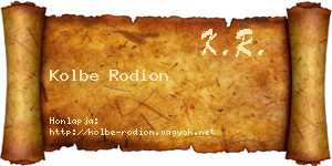 Kolbe Rodion névjegykártya